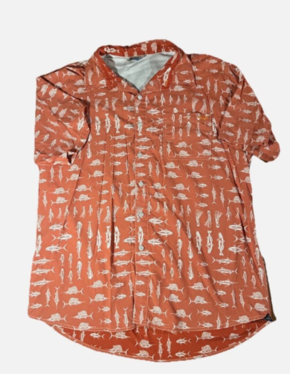 Salt Life Fishing Shirt Men Large Button Up Performance Fish Print